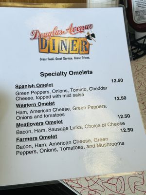Menu photo 1 Douglas Avenue Diner Racine, WI