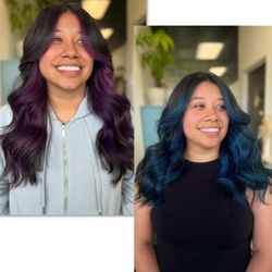 Chair Salon - Pop of purple & blue .