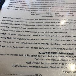 The Stables Restaurant - Lunch menu