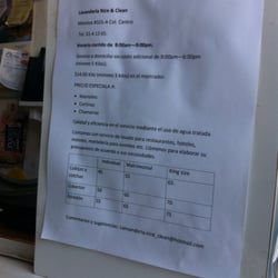 Lavanderia Nice & Clean - Precios del servicio