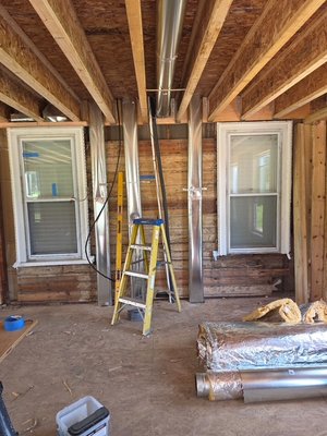 Addition New HVAC Installation - For this project, we installed a new high-efficiency variable-speed/modulating heat pump air handler system in a newly built home addition. The goal was to provide independent, energy-efficient heating and cooling that integrates seamlessly with the existing home while maintaining consistent comfort in the new space year-round.

Our team carefully sized and designed the system to match the specific load requirements of the addition, ensuring proper airflow, humidity control, and balanced performance. The variable-speed technology allows the system to automatically adjust output based on demand, delivering quieter operation, improved efficiency, and more stable indoor temperatures compared to traditional single-stage equipment.

We completed a full installation including the air handler, refrigerant line set, condensate drainage system, electrical connections, and thermostat integration. All components were properly commissioned, pressure-tested, and vacuumed to manufacturer specifications before startup. We also verified airflow and temperature performance to ensure optimal operation.

This setup gives the homeowners a dedicated, modern comfort system for their new living space with the flexibility and efficiency of today’s advanced heat pump technology.

The result is a quiet, efficient, and reliable system designed to keep the addition comfortable in every season while reducing overall energy consumption.