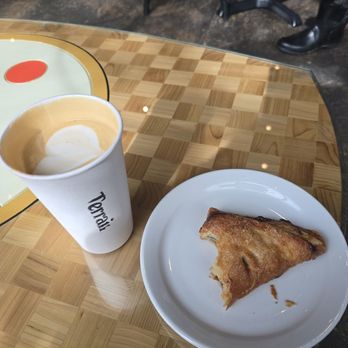 Terrain Coffee Project - Apple turnover and 16 Oz latte with SF brown sugar cinnamon syrup. This is the largest size they vend. - Coffee & Tea Near Me - Vancouver, Washington