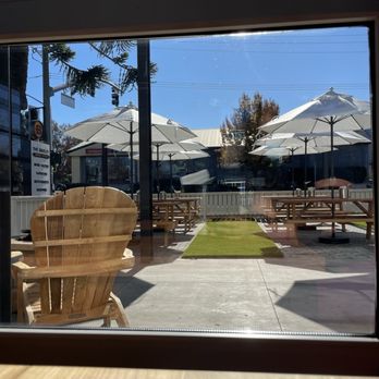 Cock Robin - View of some outdoor seating area through window - Salad Near Me - Sebastopol, California