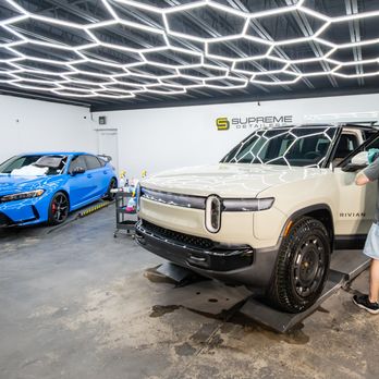Supreme Dynamics - Applying final touches to a Rivian R1S - Auto Detailing Near Me - Denver, Colorado Supreme Dynamics - Applying final touches to a Rivian R1S - Auto Detailing Near Me - Denver, Colorado