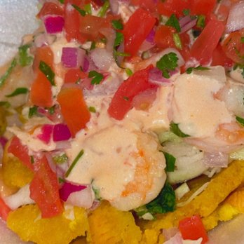 Tostones - Shrimp Tostones Nachos - Food Trucks Near Me - Tampa, Florida Tostones - Shrimp Tostones Nachos - Food Trucks Near Me - Tampa, Florida