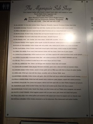 Menu photo 6 Algonquin Sub Shop Algonquin, IL