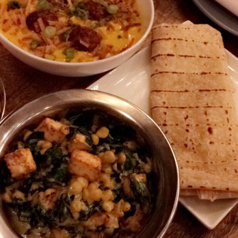 Ghee Indian Kitchen - Clockwise from top: Vegetable Yucca Kofta Roti Spinach Tofu Paneer - Indian Near Me - Miami, Florida Ghee Indian Kitchen - Clockwise from top: Vegetable Yucca Kofta Roti Spinach Tofu Paneer - Indian Near Me - Miami, Florida