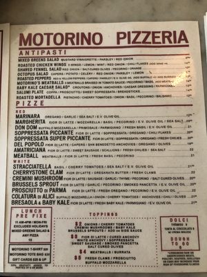 Menu photo 4 Motorino Pizza Village, NY