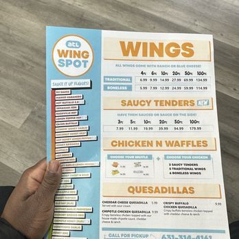 ATL Wing Spot - Menu - Chicken Wings Near Me - Babylon, New York