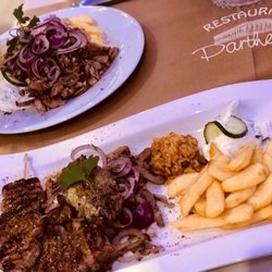 Parthenon - His & Hers, yes mine was HUGE, 4 different types of meat, a mouthful to remember... Lamb, pork, rump steak and gyro