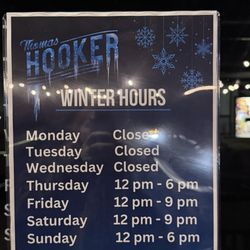 Winter hours January 2025!