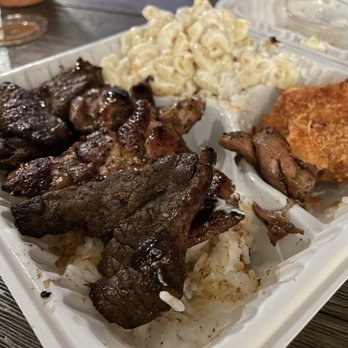 Ono Hawaiian BBQ - Chicken & Beef Combo...double rice/Mac salad...no veggies - Hawaiian Near Me - Stockton, California Ono Hawaiian BBQ - Chicken & Beef Combo...double rice/Mac salad...no veggies - Hawaiian Near Me - Stockton, California
