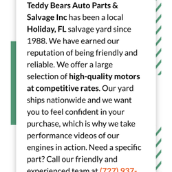 Teddy Bear’s Auto Parts & Salvage - Proof they sold me a bad engine on purpose you tested and video so you heard the knock and sold it anyway