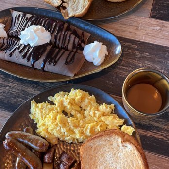 Souffle’s - Aces High plate  The Dark Side crepe  A croissant - Breakfast & Brunch Near Me - North Myrtle Beach, South Carolina
