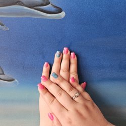 Oceanshine Salon & Day Spa - Summer fun, pink and blue with butterflies and glitter!