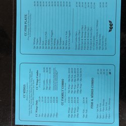 Shurling Seafood - Back of the menu
