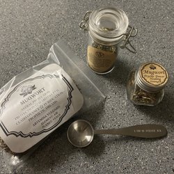 Bon Bon's Creations - Mugwort smudge, anxiety, insomnia, sleep trouble tea, a perfect tea spoon and mugwort herbs to burn or ingest.