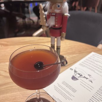 Broma - Don't Call Me Shirley Templeton cocktail: rye and reposado blended together nicely. 4.5 stars - New American Near Me - Mountain View, California