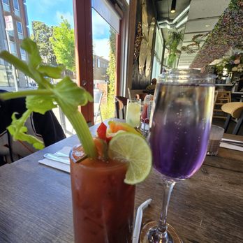 Peacock Pansy - Bloody Mary and Butterfly Pea Mimosa - Breakfast & Brunch Near Me - San Francisco, California Peacock Pansy - Bloody Mary and Butterfly Pea Mimosa - Breakfast & Brunch Near Me - San Francisco, California