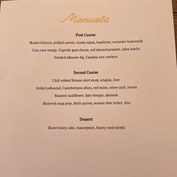 Manuela - Special menu - New American Near Me - Los Angeles, California Manuela - Special menu - New American Near Me - Los Angeles, California
