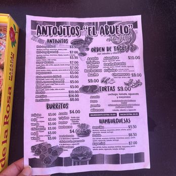 Tacos El Abuelo - Menu - Food Trucks Near Me - Anthony, New Mexico Tacos El Abuelo - Menu - Food Trucks Near Me - Anthony, New Mexico