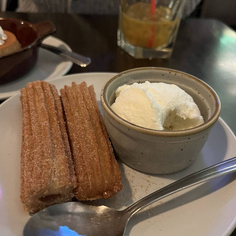 Mas Tortilla - Mexican Churros with Vanilla Ice Cream and Cajeta - Mexican Near Me - Forest Hills, New York Mas Tortilla - Mexican Churros with Vanilla Ice Cream and Cajeta - Mexican Near Me - Forest Hills, New York