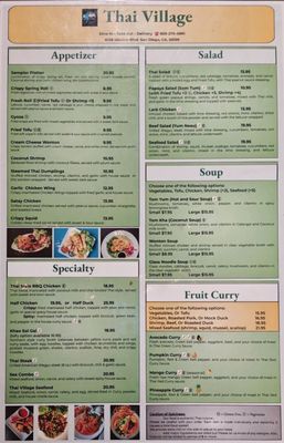 Menu photo 3 Thai Village San Diego, CA