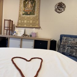 Jenny Michelle - A heart mandala under Tibetan White Tara is part of the inspiration of this new space.