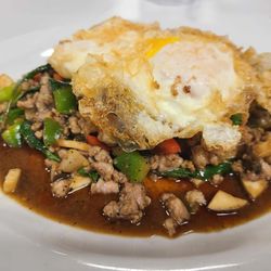Asiannights Lao-Thai Cuisine & Bar - Pad kra pow pork