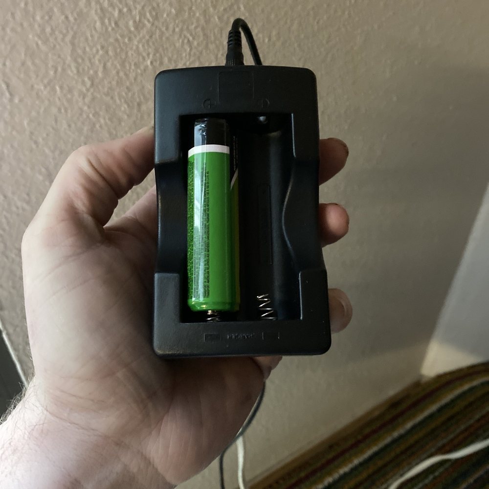 I bought a Charger and two 18650 batteries.