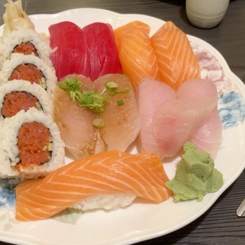 Haru Sushi - The "Awesome Sushi" plate. $20 at lunch, $23 at dinner. Bonus salmon! - Japanese Near Me - Santa Maria, California Haru Sushi - The "Awesome Sushi" plate. $20 at lunch, $23 at dinner. Bonus salmon! - Japanese Near Me - Santa Maria, California