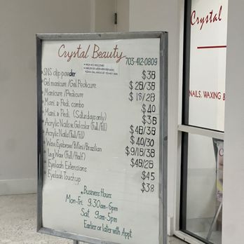 Crystal Beauty - Service Menu - Nail Salons Near Me - Arlington, Virginia