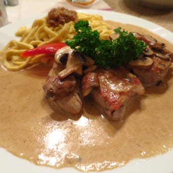Dinkelacker-Schwaben Bräu - Pork medallion, mushroom sauce, spatzele. - Breweries Near Me - Stuttgart, BW