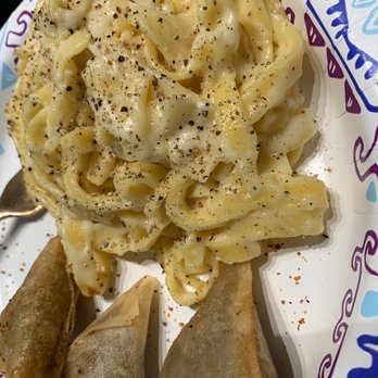 Trader Joe's - Trader Joe's Alfredo pasta and chicken tikka samosas! - Grocery Near Me - Chapel Hill, North Carolina