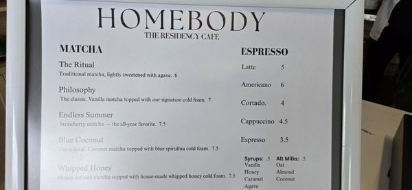 Menu photo 2 Homebody Albuquerque, NM