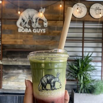Boba Guys - Strawberry Matcha, Oatmilk, with Boba - Bubble Tea Near Me - Costa Mesa, California Boba Guys - Strawberry Matcha, Oatmilk, with Boba - Bubble Tea Near Me - Costa Mesa, California