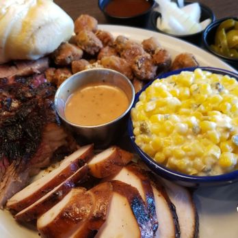 Swadley's Bar-B-Q - Brisket & Chicken with Fried Okra and Creamed Jalapeno Corn. - Barbeque Near Me - Ardmore, Oklahoma Swadley's Bar-B-Q - Brisket & Chicken with Fried Okra and Creamed Jalapeno Corn. - Barbeque Near Me - Ardmore, Oklahoma
