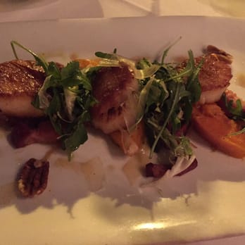 Cafe Lurcat - Sea scallops with butternut squash, arugula, smoked bacon, and toasted pecans - New American Near Me - Minneapolis, Minnesota Cafe Lurcat - Sea scallops with butternut squash, arugula, smoked bacon, and toasted pecans - New American Near Me - Minneapolis, Minnesota