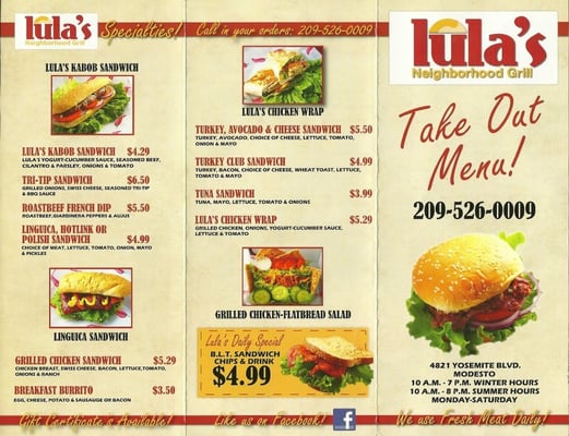 Menu photo 6 Lula's Neighborhood Grill Empire, CA Menu photo 6 Lula's Neighborhood Grill Empire, CA