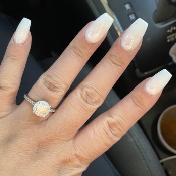 Luxury Nails Spa - Acrylic full set with ombré white powdery for an off white look. - Nail Salons Near Me - San Jose, California Luxury Nails Spa - Acrylic full set with ombré white powdery for an off white look. - Nail Salons Near Me - San Jose, California