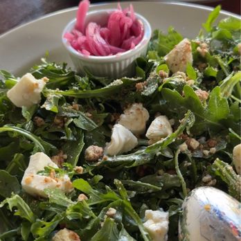 Red Rooster Brick Oven - Arugula Salad was a crisp fresh balance with the pickled onions. - Pizza Near Me - San Rafael, California