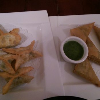 Vegan Ginger Root - Scallion pancakes with mango sauce and curry samosas with mint sauce are so special. - Vegan Near Me - New York, New York