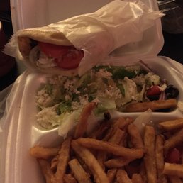 gyro platter with fries and salad gyro platter with fries and salad