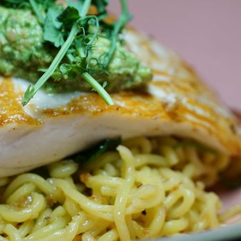Lehua Restaurant - Fresh catch (Opah) over noodles - Hawaiian Near Me - Hilo, Hawaii Lehua Restaurant - Fresh catch (Opah) over noodles - Hawaiian Near Me - Hilo, Hawaii