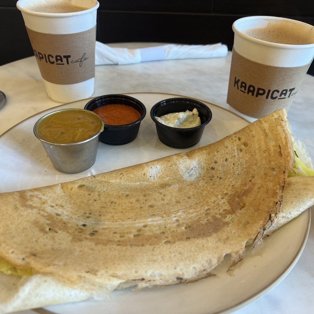 Kaapicat Cafe - Masala dosa and cardamom chai. So delicious! I can see myself craving both again very soon. - Coffee & Tea Near Me - Ventura, California Kaapicat Cafe - Masala dosa and cardamom chai. So delicious! I can see myself craving both again very soon. - Coffee & Tea Near Me - Ventura, California