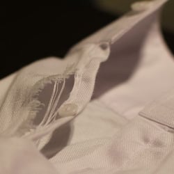 Here's the damage on shirt #2, a custom tailored shirt I had only worn one time.