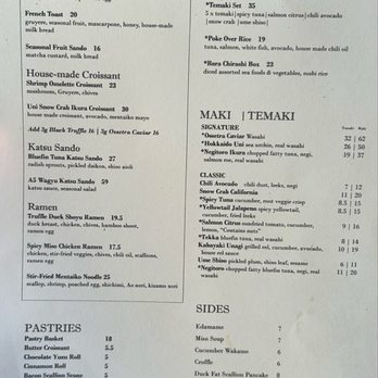 Brush Sushi - Menu as of 02/28/2026 - Japanese Near Me - Atlanta, Georgia