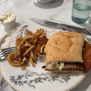 Peach Blossom Eatery - Pickle chicken cutlet sandwich 1/2 - Breakfast & Brunch Near Me - Newark, Delaware
