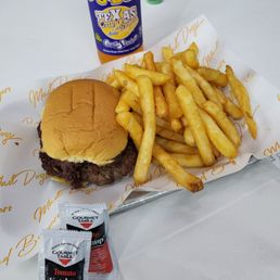 Brisket Burger and fried Brisket Burger and fried