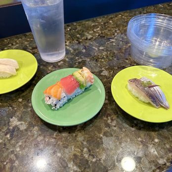 KiKu Revolving Sushi - Escolar, Rainbow Roll, and Mackerel - Sushi Bars Near Me - Glendale, Arizona KiKu Revolving Sushi - Escolar, Rainbow Roll, and Mackerel - Sushi Bars Near Me - Glendale, Arizona